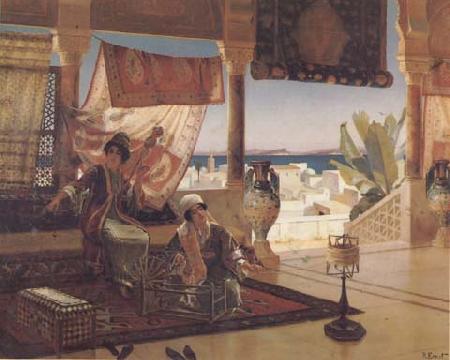 Rudolf Ernst Femmes filant au Maroc (mk32) France oil painting art
